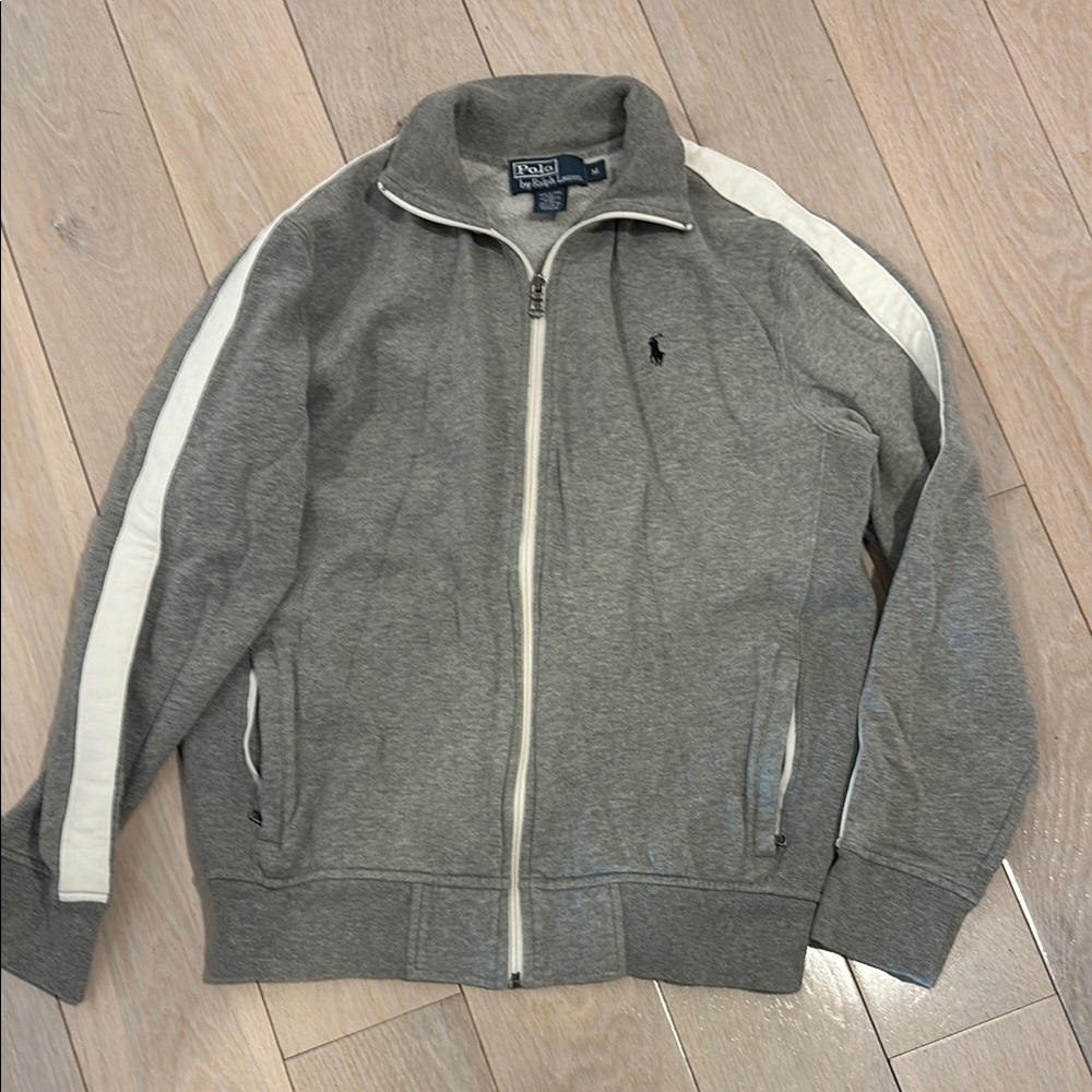 Polo by Ralph Lauren Gray Zip-Up Sweatshirt. Size Medium.